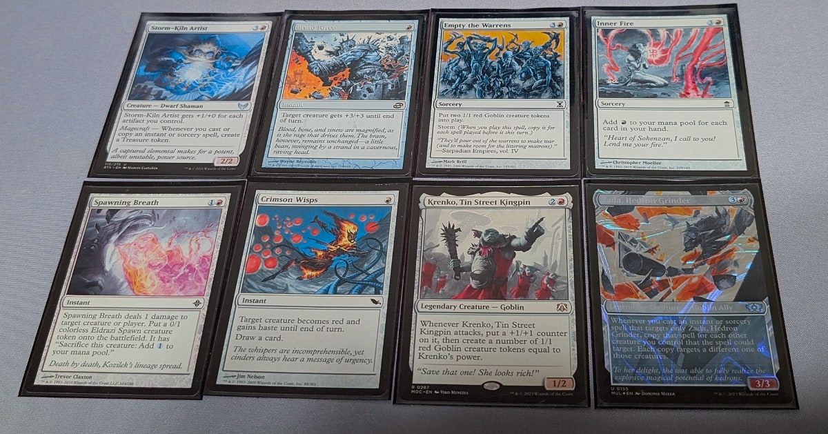 A set of eight sunbleached Magic the Gathering cafrds